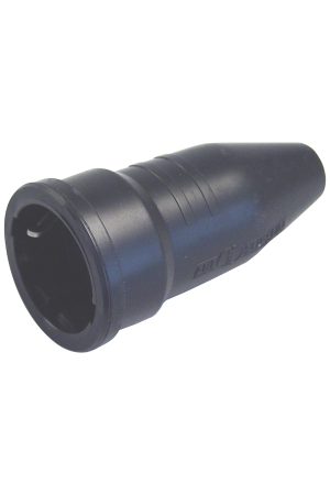 Schuko Heavy Duty Rubber Connector, Female, 2 Pin, Black