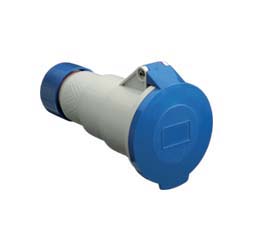 Cee-Type Connector, IP44 Splashproof, Blue, 200-250V 16A 3 Pin