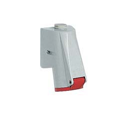 Cee-Type Wall Socket, IP44 Splashproof, Red, 380-415V 16A 4 Pin