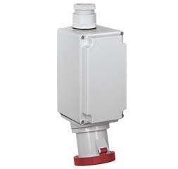 Cee-Type Wall Socket, IP67 Watertight, Red, 380-415V 125A 4 Pin