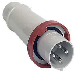 Cee-Type Male Plug, IP67 Watertight, Red, 380-415V 125A 4 Pin