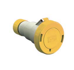 Cee-Type Connector, IP67 Watertight, Yellow, 100-130V 16A 3 Pin